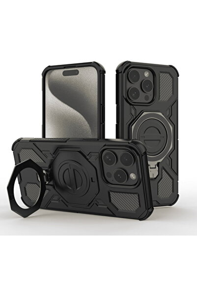 Techsuit Husa pentru iPhone 15 Pro Max - Carbon Shield PRO - Black