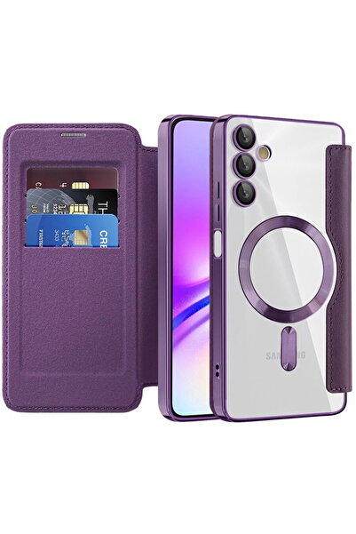 Techsuit Husa pentru Samsung Galaxy A05s - SmartMag Book Case - Purple