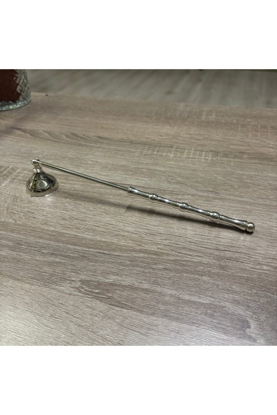 Mercan Tasarım Atölyesi İNCE TOPLU ÇUBUKLU METAL MUM SÖNDÜRÜCÜ-GÜMÜŞ
