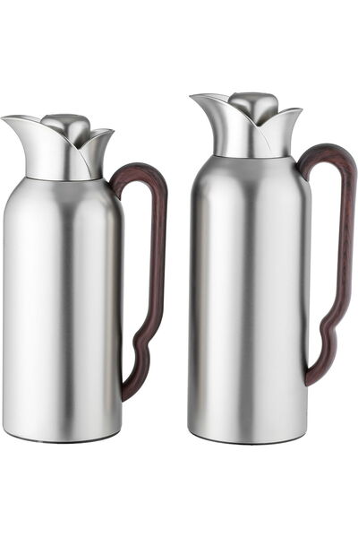 Generic طقم ترمس طويق من معرض السيف، قطعتان، 0.7/1 لتر، مصنوع من الزجاج من ال...