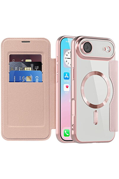 Techsuit Husă pentru iPhone 17 Air - SmartMag Book Case - Roz