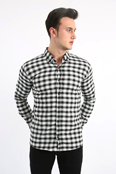 buğrahayalin Men's Casual Small Checkered Shirt