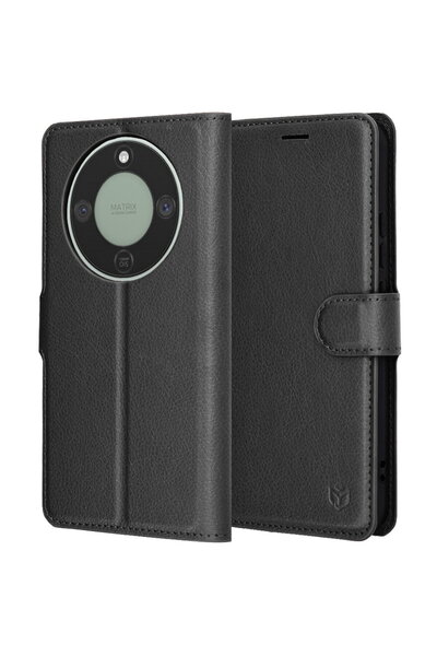 Techsuit Husă pentru Honor Magic8 Lite - Folio din piele - Negru
