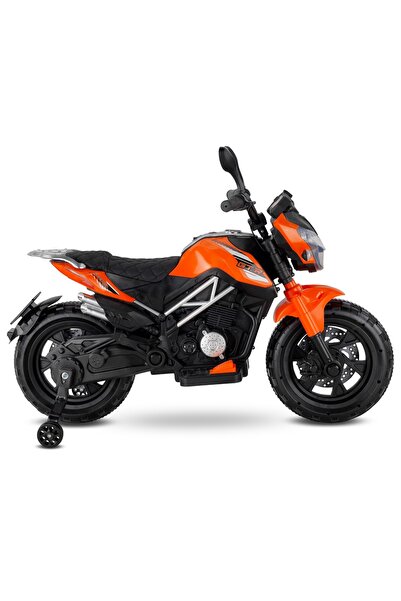 BabyHope 447 Motocross Akülü Motor Çocuk Motoru Turuncu
