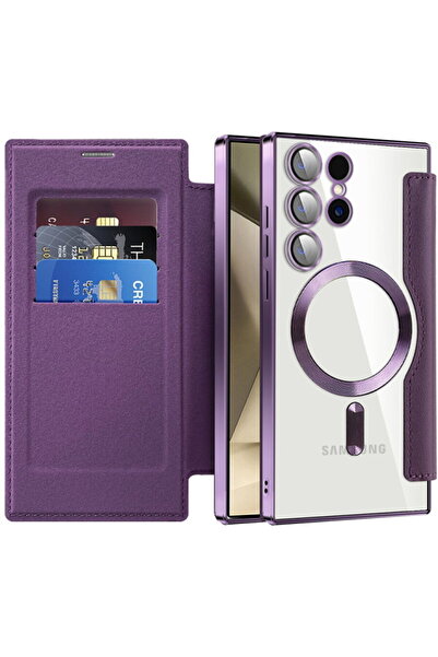 Techsuit Husa pentru Samsung Galaxy S24 Ultra - SmartMag Book Case - Purple