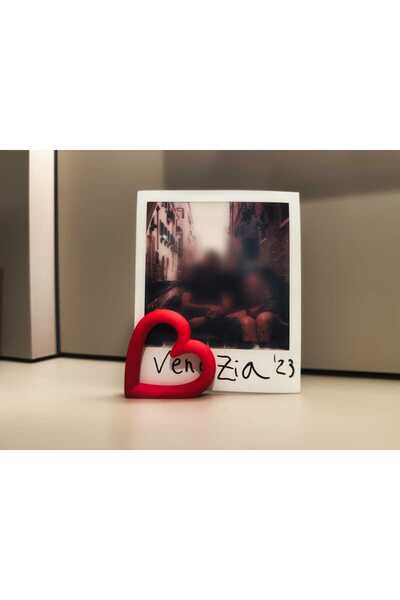 lucien vela Kalp Tasarımlı Polaroid Fotoğraf Tutucu & Dekoratif Fotoğraf Stan...