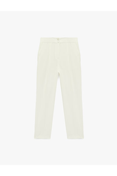 Koton Snap Button Detailed Pocketed Comfortable Fit High Waist Carrot Pants