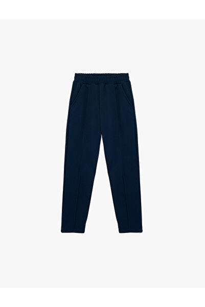 Koton Basic Carrot Cut Trousers with Tie Waist and Pocket Detail