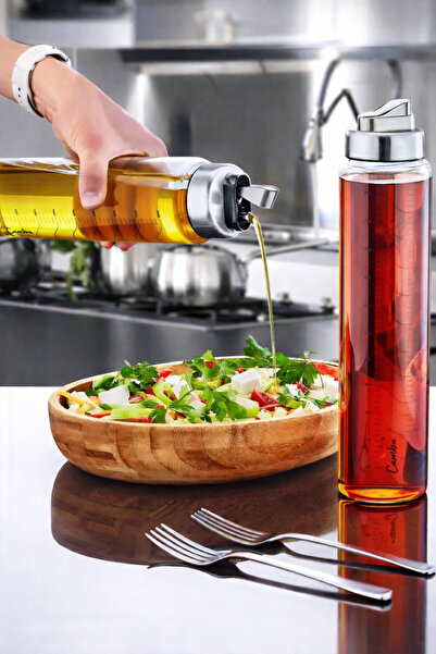 YzHome 2 Pieces Heat Resistant Borosilicate Glass Oil Pot 1000 ml Drip-Free O...