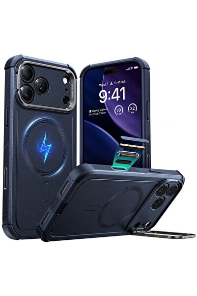 ESR iPhone 17 Pro Case - Cyber ​​Armor Kickstand - Blue