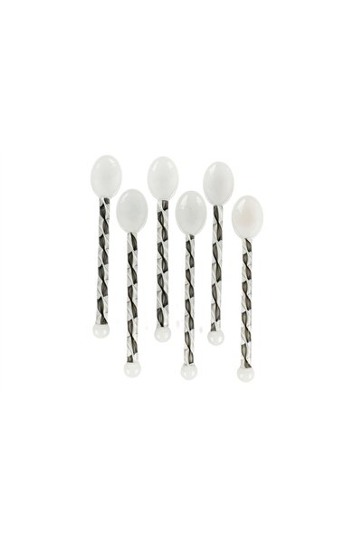Mikasa Moor Set of 6 Black Glass Teaspoons