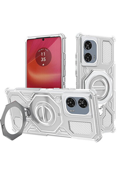 Techsuit Husa pentru Motorola Edge 50 Fusion - Carbon Shield PRO - White Tran...