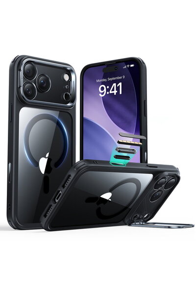 ESR Husa pentru iPhone 17 Pro Max - Classic Hybrid HaloLock Kickstand - Clear...