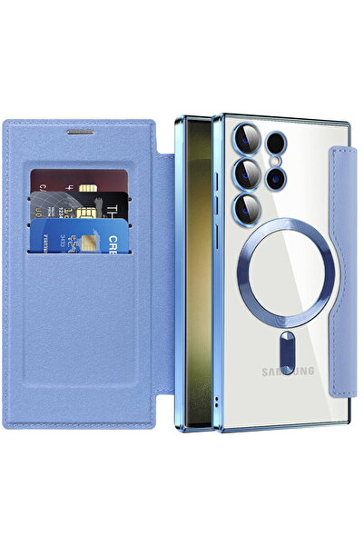 Techsuit Husa pentru Samsung Galaxy S23 Ultra - SmartMag Book Case - Light Blue