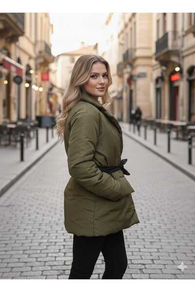 ASG TEKSTİL Khaki Color Windproof Women's Coat