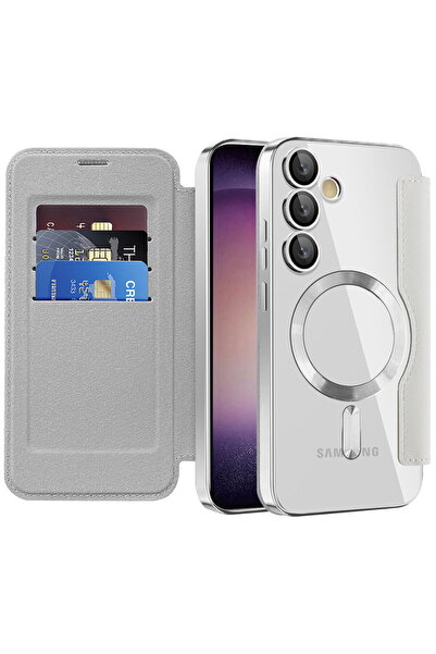 Techsuit Case for Samsung Galaxy S23 Plus - SmartMag Book Case - Gray