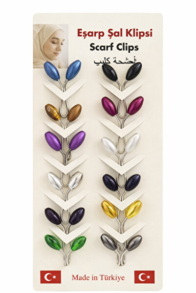 Vipfoni مشبك وشاح مزين باللؤلؤ، دبابيس وشاح 12 قطعة