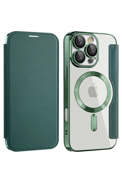 Techsuit Husa pentru Samsung Galaxy A17 5G - SmartMag Book Case - Green