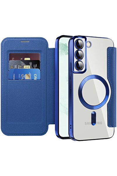 Techsuit Калъф за Samsung Galaxy S22 Plus 5G - SmartMag Book Case - Син