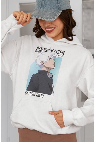 SEVBANO هودي شخصية أنمي جوجوتسو كايسن ساتورو جوجو مطبوع للجنسين قصة فضفاضة