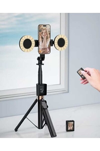 Asfal Çift Işıklı, Akıllı Ekran Yansıtmalı 170 cm Tripod Bluetooth Kumandalı ...