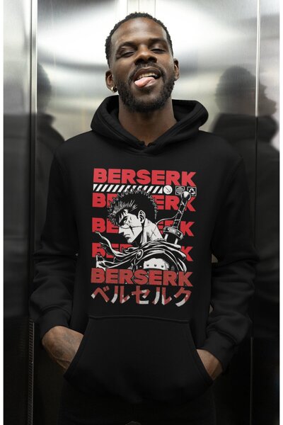 SEVBANO هودي بتصميم Berserk Guts مطبوع للجنسين قصة فضفاضة بشخصيات أنمي