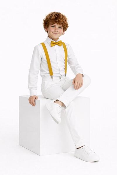 Kuraff Giyim Boys' April 23 October 29 White Suit Combination