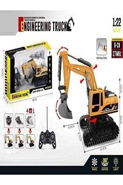 aksooytoys Uzaktan Kumandalı 11 Kanallı Duman Atan Fonksiyonel Excator