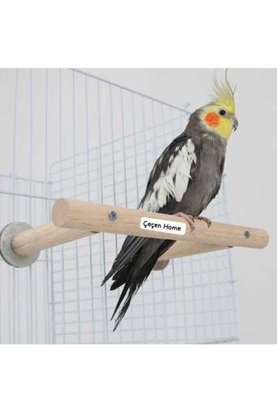 ÇEÇEN HOME قفص خشبي للطيور، قفص على شكل حرف U، لعبة متينة للطيور، عصا للطيور،...