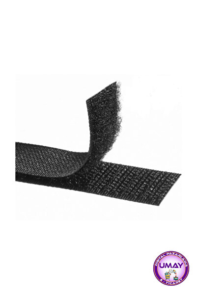ECOVEL Siyah Cırt Cırtlı Bant 2 Çift Taraflı Amerikan Fermuarı 2 cm x 10 cm G...