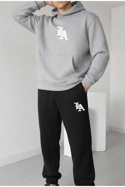 FUFLUNS La Design Printed Unisex Men/Women Hooded Oversize Bottom/Top Tracksu...