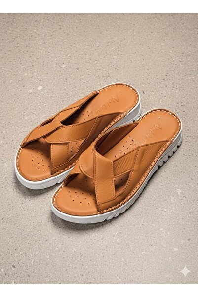 EGE GİYİM VE AYAKKABI Noble 2014 Zenne Brown Leather Slippers