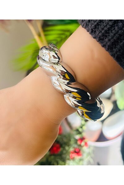 ACAR TAKI Vintage Thick Spiral Clamp-Silver Color Acr8480