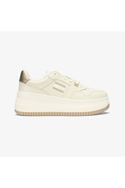 Tommy Hilfiger Tommy Jeans Retro Basket Flatform Kadın Bej Spor Ayakkabı