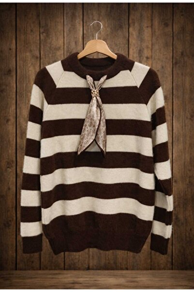 MODA VEDAT Women's Tie Detailed Soft Sweater -0290-