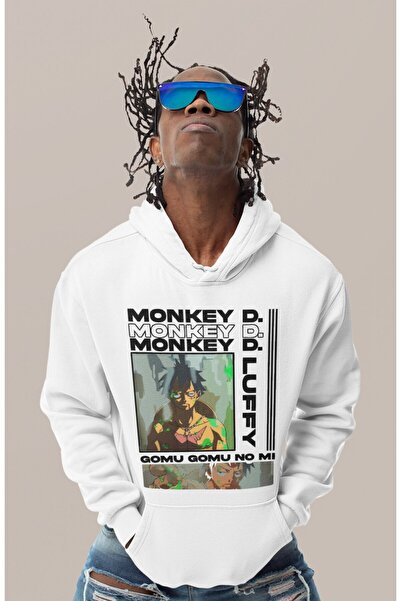 SEVBANO هودي مونكي دي لوفي مطبوع للجنسين قصة فضفاضة من شخصيات أنمي ون بيس