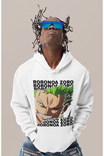 SEVBANO هودي رورونوا زورو مطبوع للجنسين قصة فضفاضة من شخصيات أنمي ون بيس