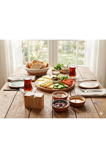 Mercan 2 Parça Mıknatıslı Bambu Küp Tuzluk Karabiberlik Baharat Set