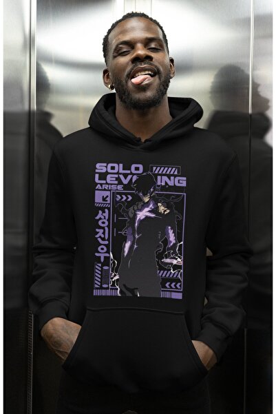 SEVBANO هودي سولو ليفلينج أرايز مطبوع للجنسين قصة فضفاضة بشخصيات أنمي