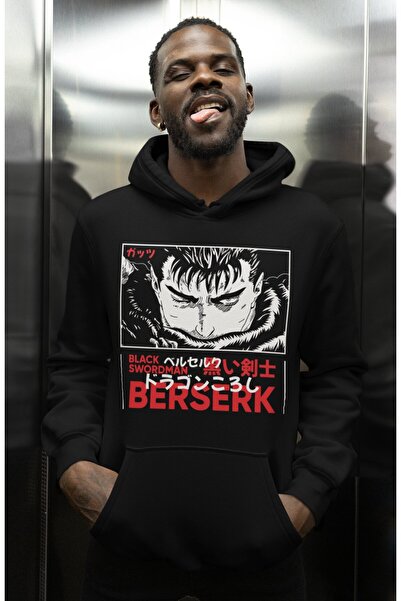 SEVBANO Σχεδιασμός Berserk Black Swordman με στάμπα Unisex Oversize Hoodie με...