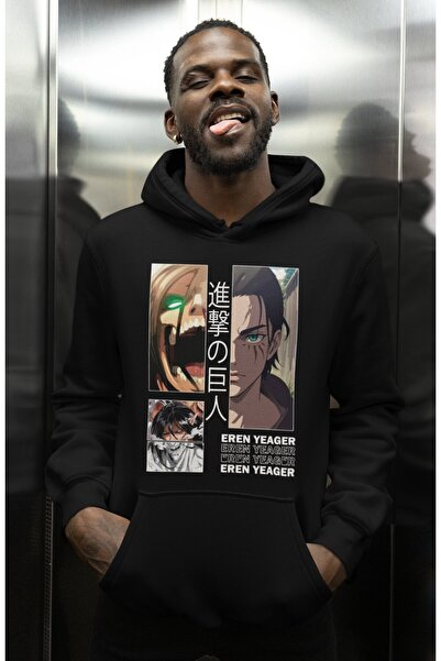 SEVBANO هودي إيرين ييغر أتاك أون تايتن مطبوع للجنسين قصة فضفاضة بشخصيات أنمي