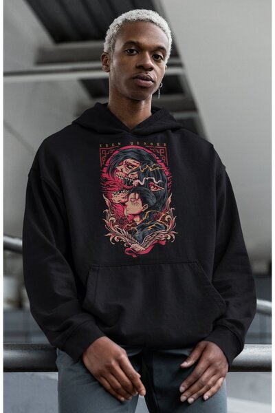 SEVBANO هودي بتصميم خاص إيرين ييغر مطبوع للجنسين قصة فضفاضة هودي شخصية أنمي أ...