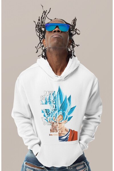 SEVBANO Φούτερ με κουκούλα με στάμπα Son Goku Dragon Ball, Unisex, Oversize, ...