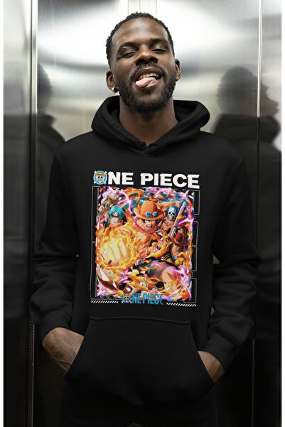 SEVBANO هودي بتصميم مونكي دي لوفي مطبوع للجنسين قصة فضفاضة من شخصيات أنمي ون بيس