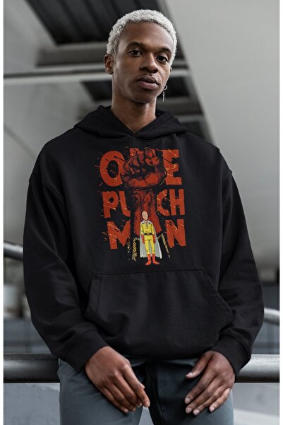SEVBANO Hanorac unisex supradimensionat cu imprimeu One Punch Man, cu glugă, ...
