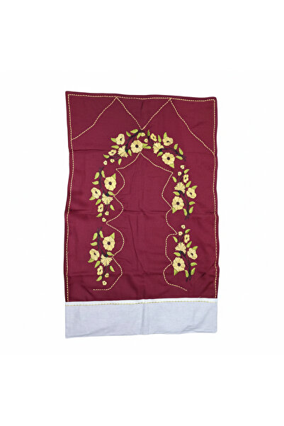 sfs elektrik seccade bordo işlemeli çeyizlik ince seccade el işlemesi 115x75