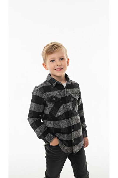 RBL COLLECTİON Erkek Çocuk Oduncu Kareli Gömlek Kalın Kumaş Kışlık Model