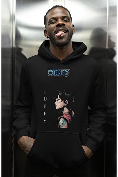 SEVBANO هودي مونكي دي لوفي ون بيس مطبوع للجنسين قصة فضفاضة بشخصية أنمي