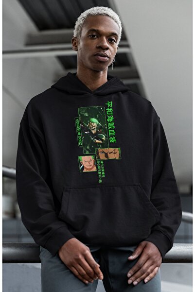 SEVBANO هودي زورو رورونوا مطبوع للجنسين قصة فضفاضة من أنمي ون بيس