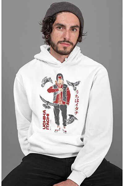 SEVBANO Hanorac unisex supradimensionat cu imprimeu Uchiha Itachi, Naruto Anime